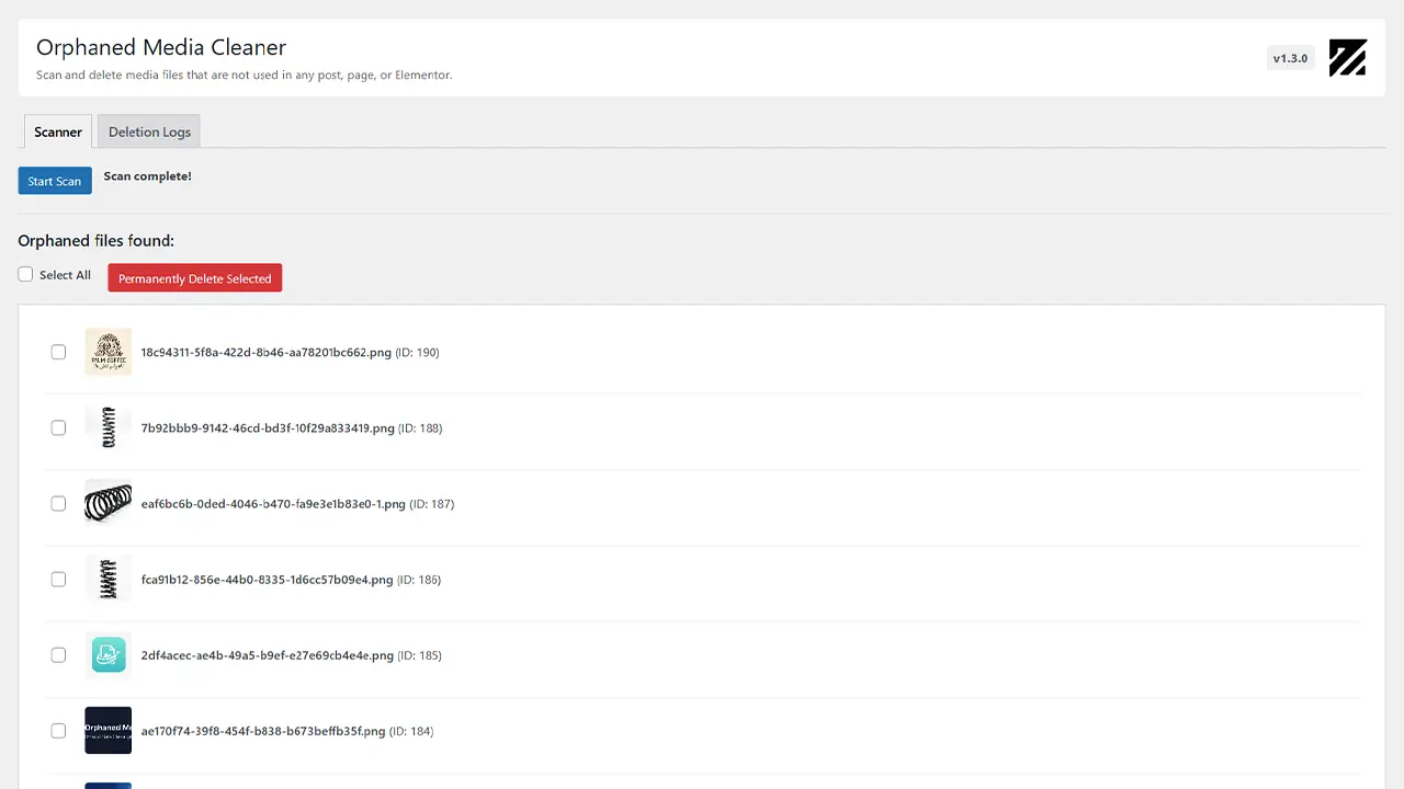 پاکسازی رسانه‌های یتیم / حذف فایل‌های استفاده نشده / Orphaned Media Cleaner